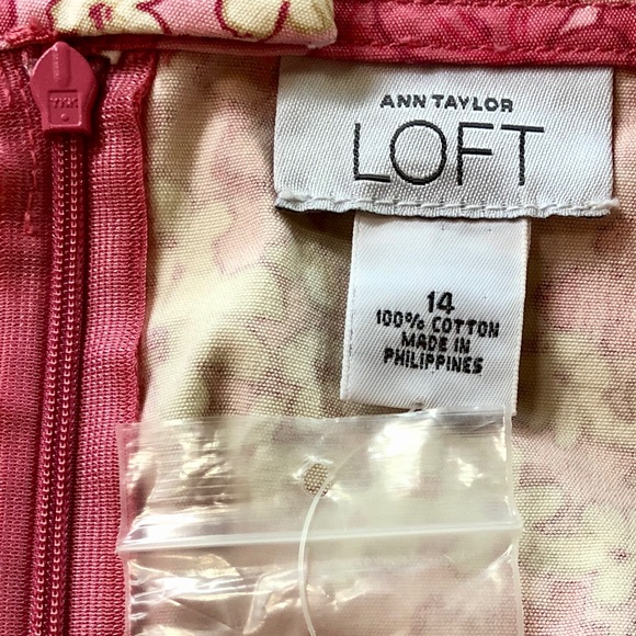 LOFT NWOT Pencil Skirt Floral Pockets Pink White (14) - Picture 6 of 16
